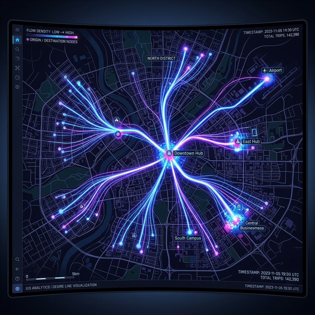 Mapa de Fluxo com Desire Lines