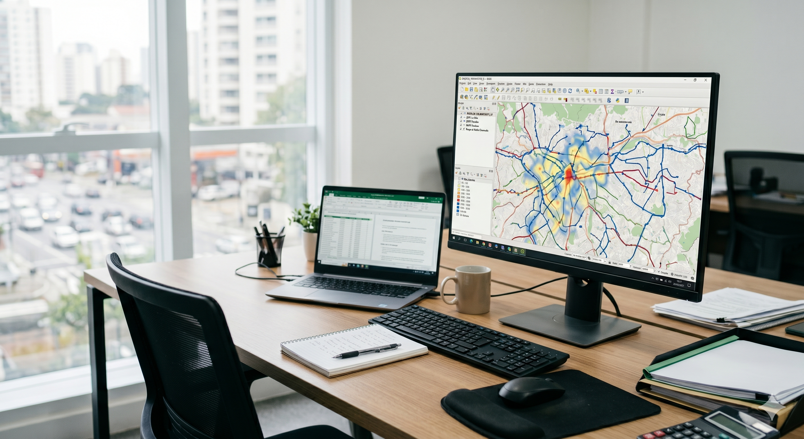 SIG-Bus — mapa de carga de passageiros por trecho no QGIS