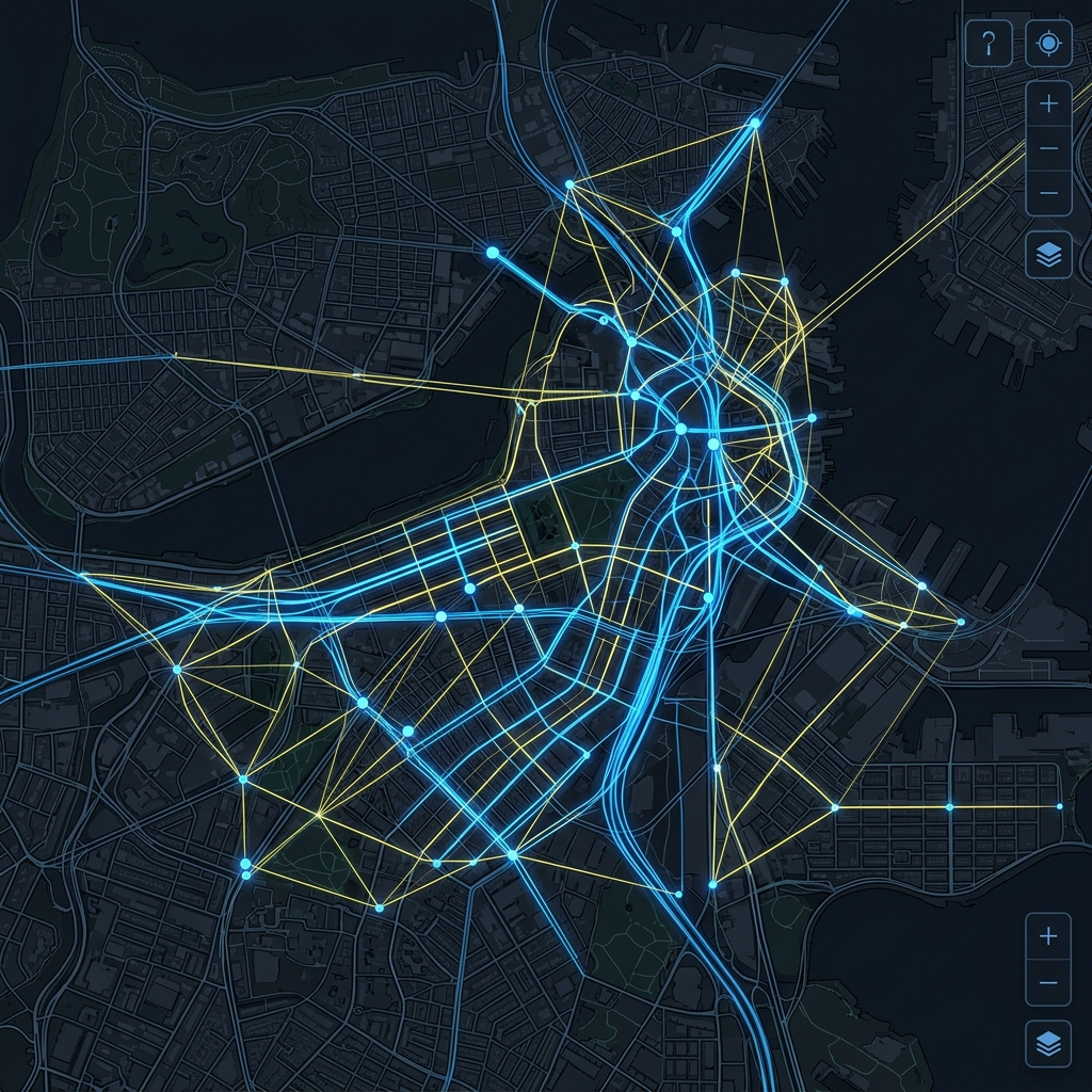 Conceito de Desire Lines e triangulação Delaunay no QGIS